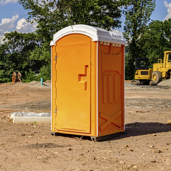 how often are the portable restrooms cleaned and serviced during a rental period in Hood California